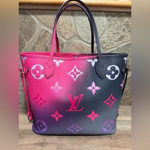 Louis Vuitton Monogram Giant Spring In The City Neverfull MM Midnight Fuchsia